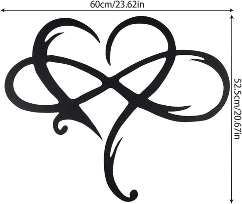 Infinity Heart Wall Decor, Steel Metal Wall Art Love Wall Sign